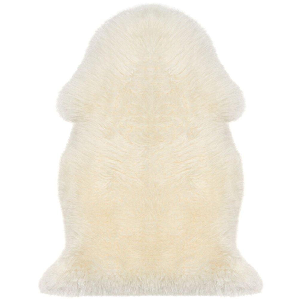 2' X 3' White Natural New Zealand Sheepskin Wool Area Rug