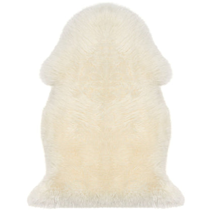 2' X 3' White Natural New Zealand Sheepskin Wool Area Rug