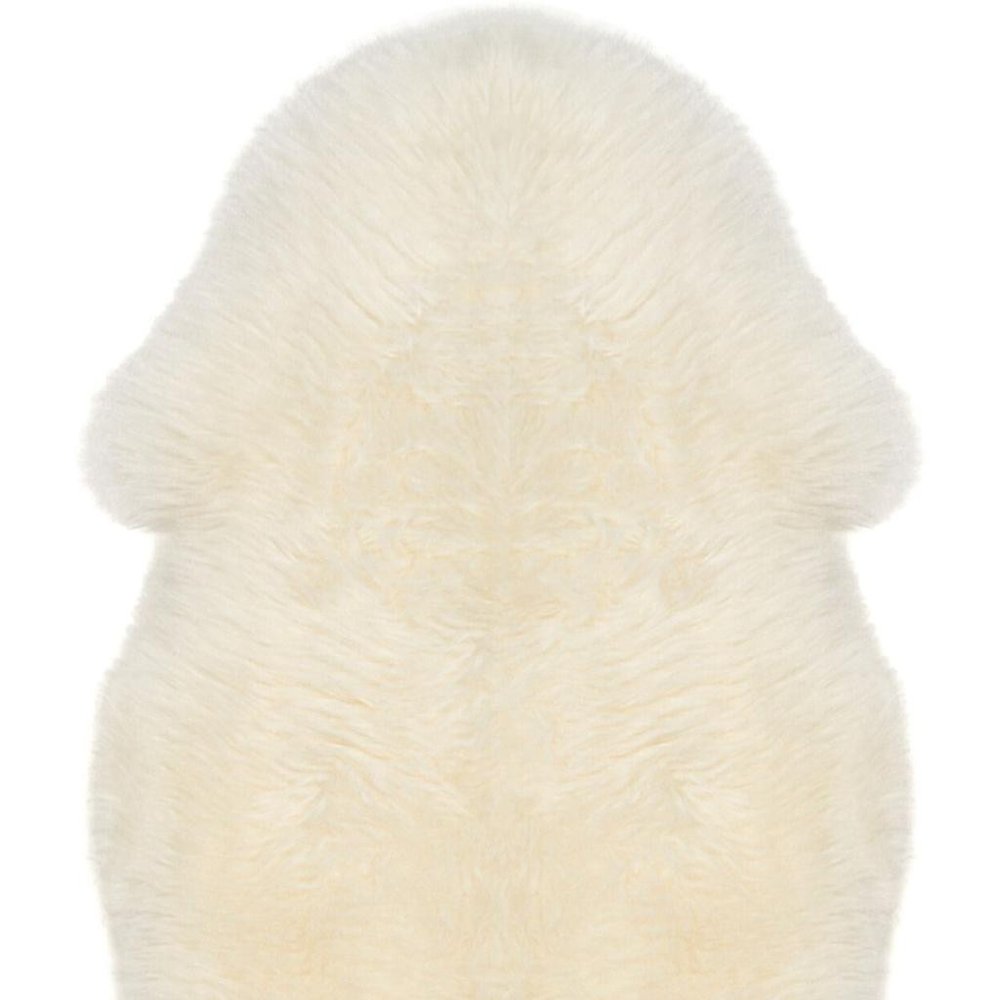 2' X 3' White Natural New Zealand Sheepskin Wool Area Rug