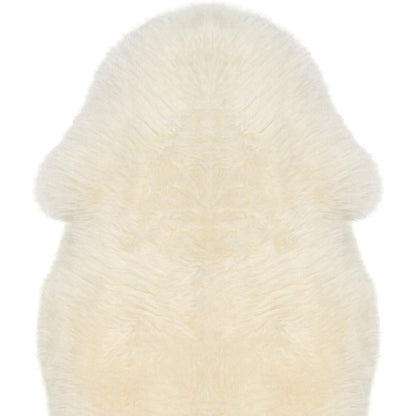 2' X 3' White Natural New Zealand Sheepskin Wool Area Rug