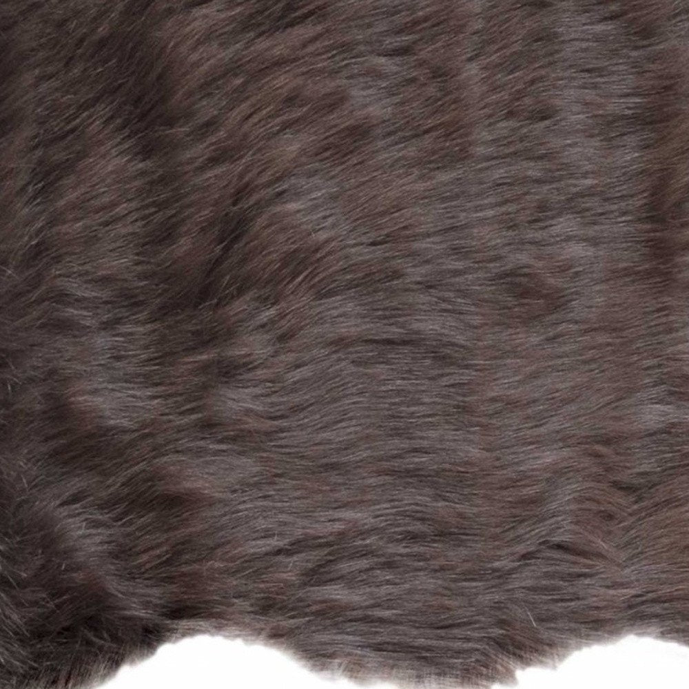 2' X 3' Chocolate Faux Sheepskin Shag Area Rug