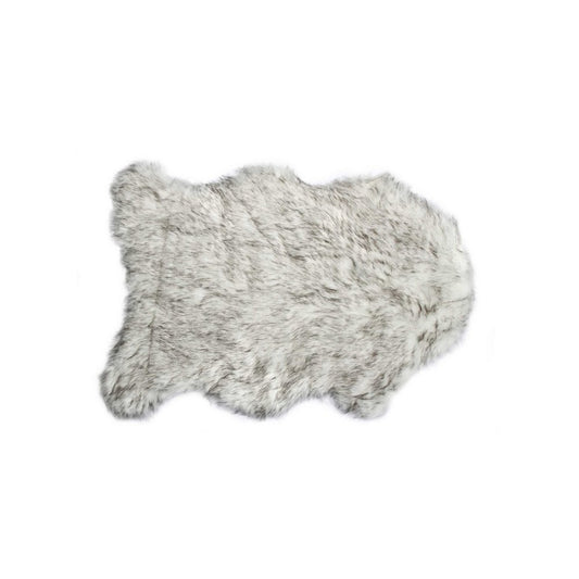 2' X 3' Gray Faux Sheepskin Washable Area Rug