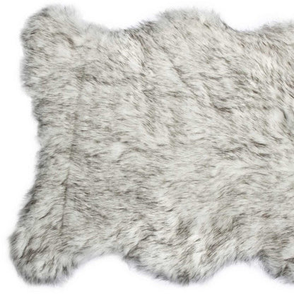 2' X 3' Gray Faux Sheepskin Washable Area Rug