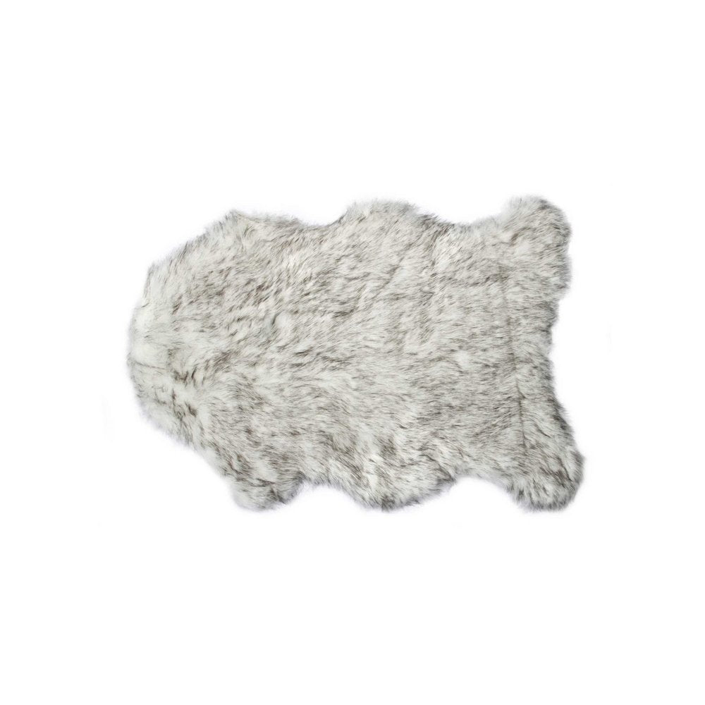 2' X 3' Gray Faux Sheepskin Washable Area Rug