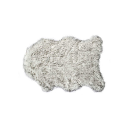 2' X 3' Gray Faux Sheepskin Washable Area Rug