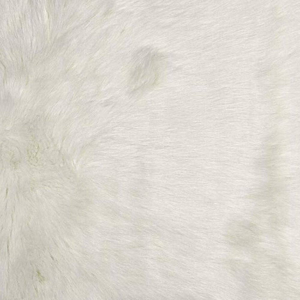 5' X 8' Off White Faux Fur Area Rug