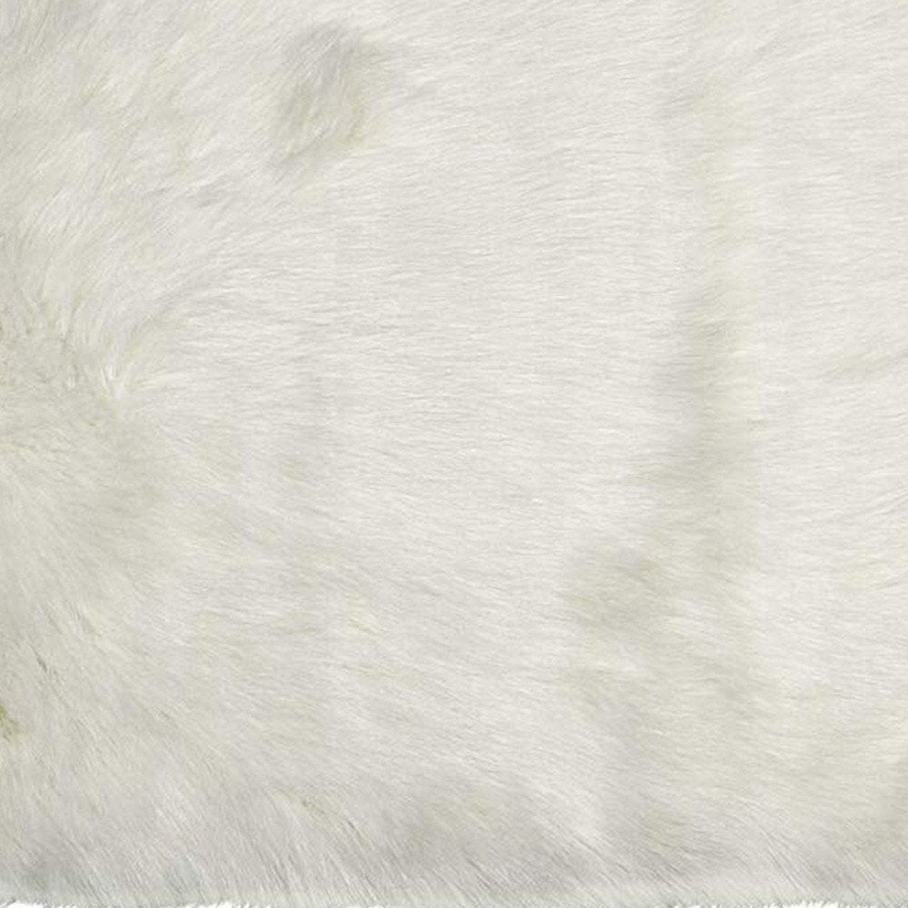 5' X 8' Off White Faux Fur Area Rug