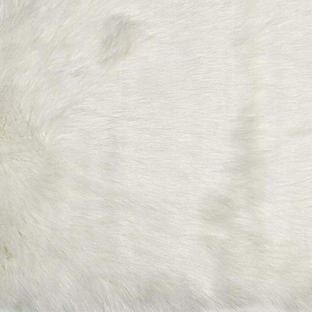 5' X 8' Off White Faux Fur Area Rug