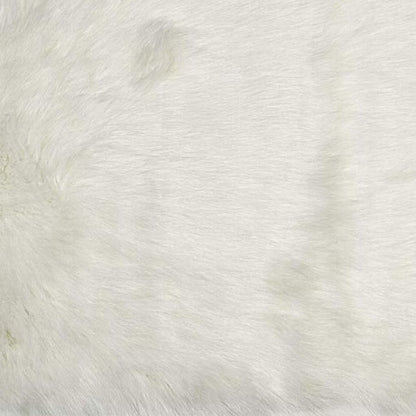 5' X 8' Off White Faux Fur Area Rug