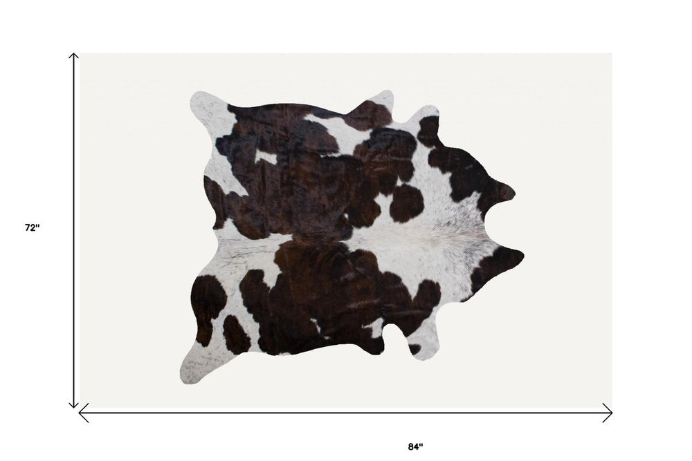 6' X 7' Brown Cowhide Cowhide Print Area Rug