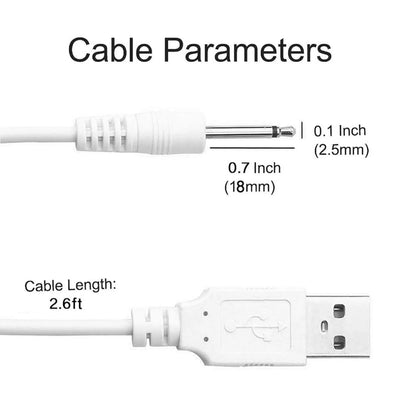 USB Charging Cable for Massager 2.5mm Fast Charging Replacement Charger Cord