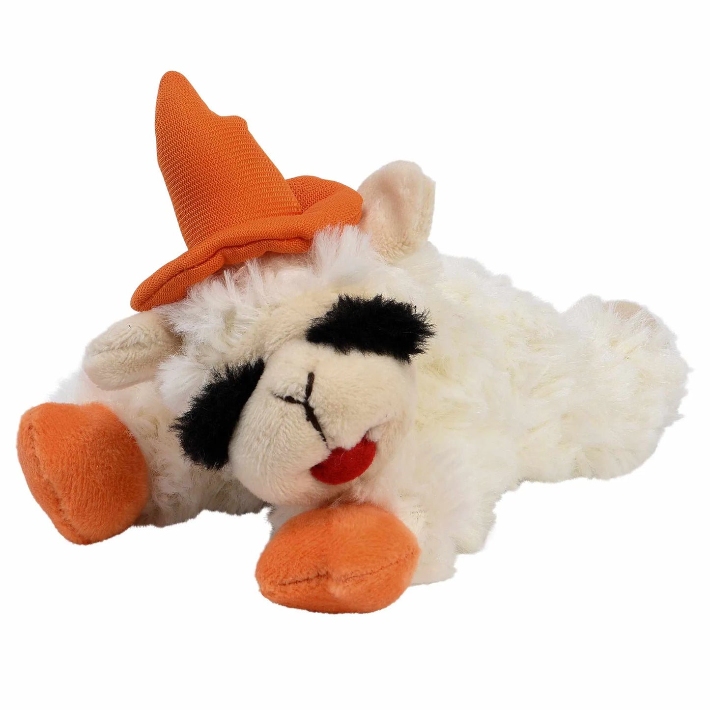 Multipet Halloween Lamb Chop 6.5 w/Orange Hat & Paws