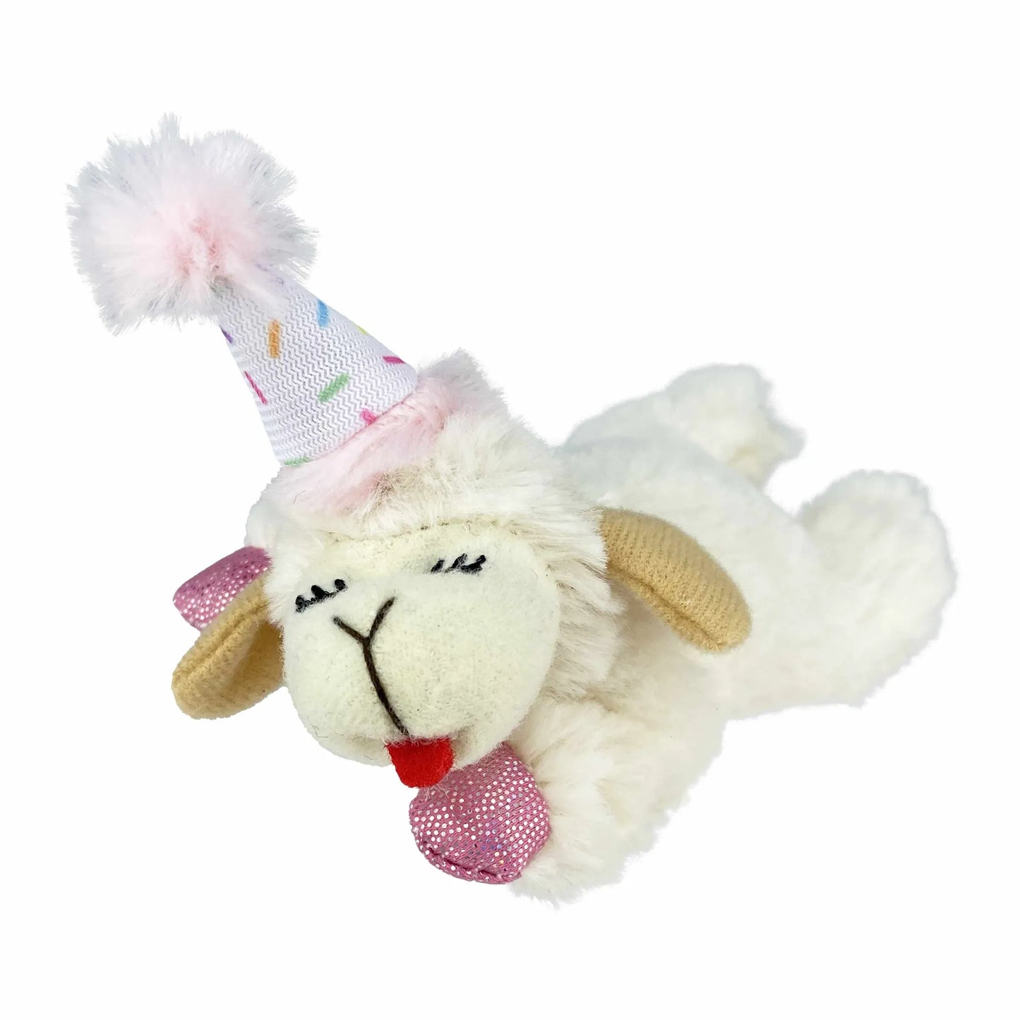 Multipet Lamb Chop w/ Birthday Hat Cat Toy