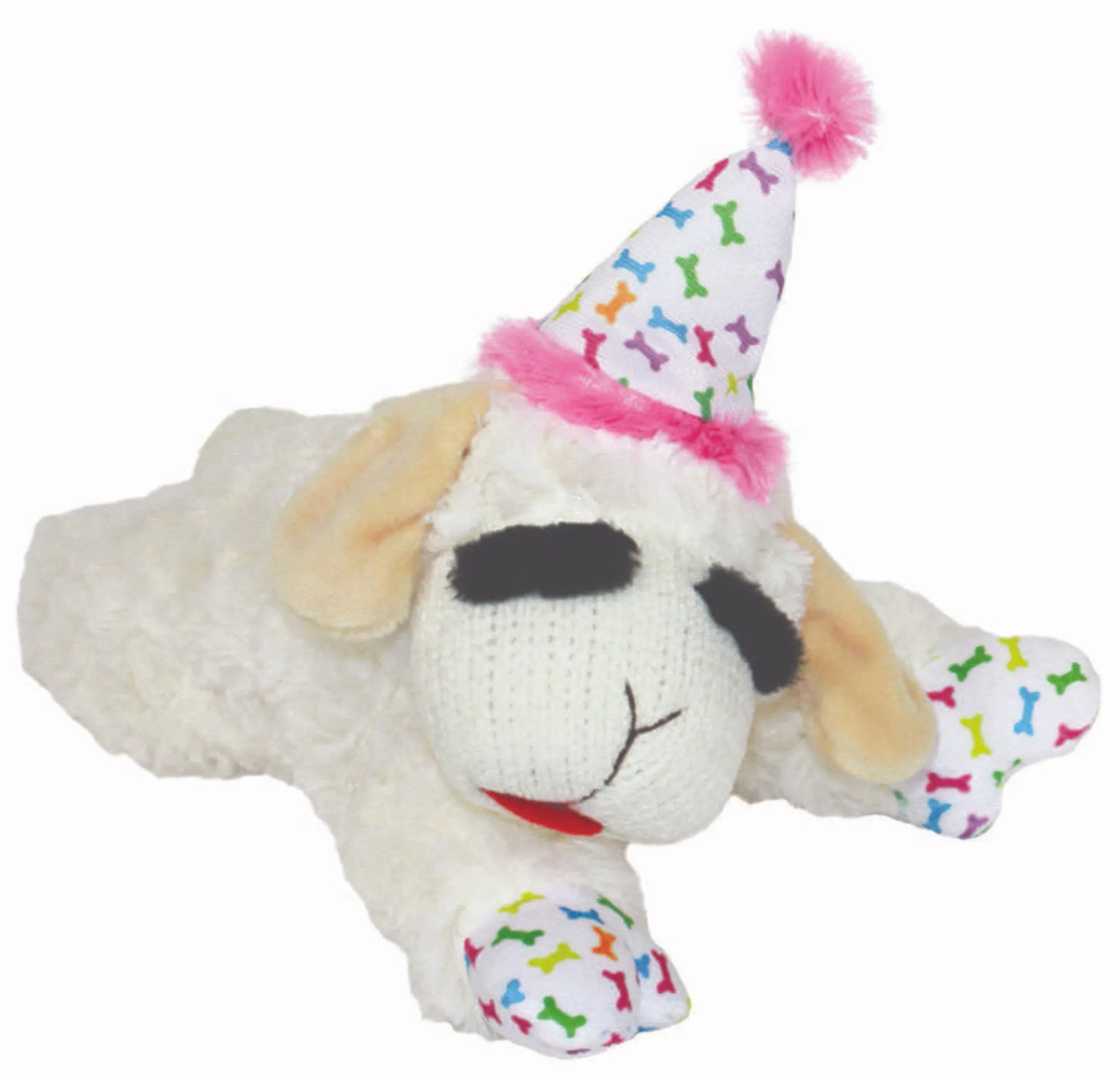 Multipet Lamb Chop w/ Birthday Hat Plush Dog Toy