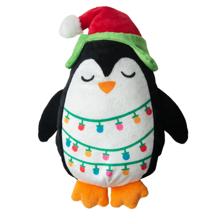 SnugArooz Penguin with Christmas lights