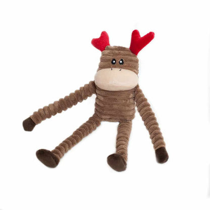 ZippyPaws Holiday Crinkle Reindeer Plush Dog Toy