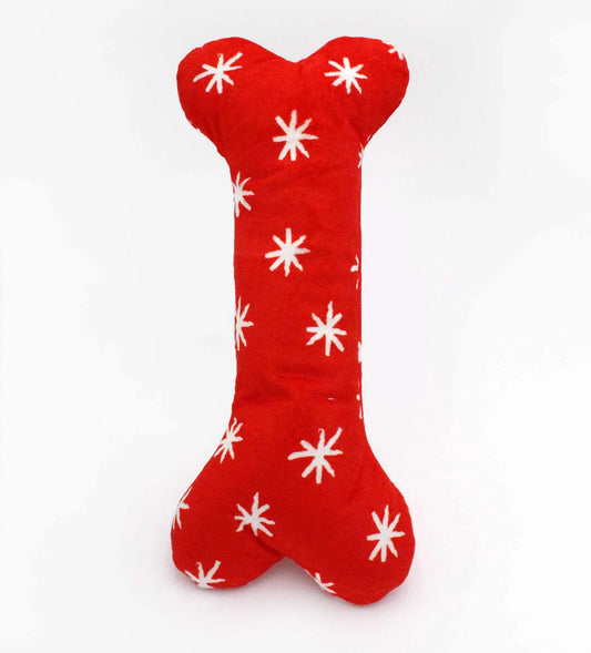ZippyPaws Holiday Jigglerz(R) Festive Bone Plush Dog Toy