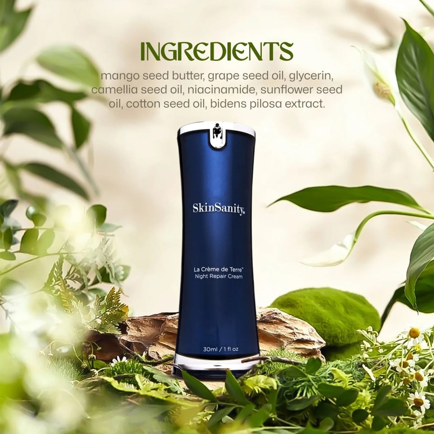 SkinSanity Le Creme de Terre Night Cream 1 fl oz