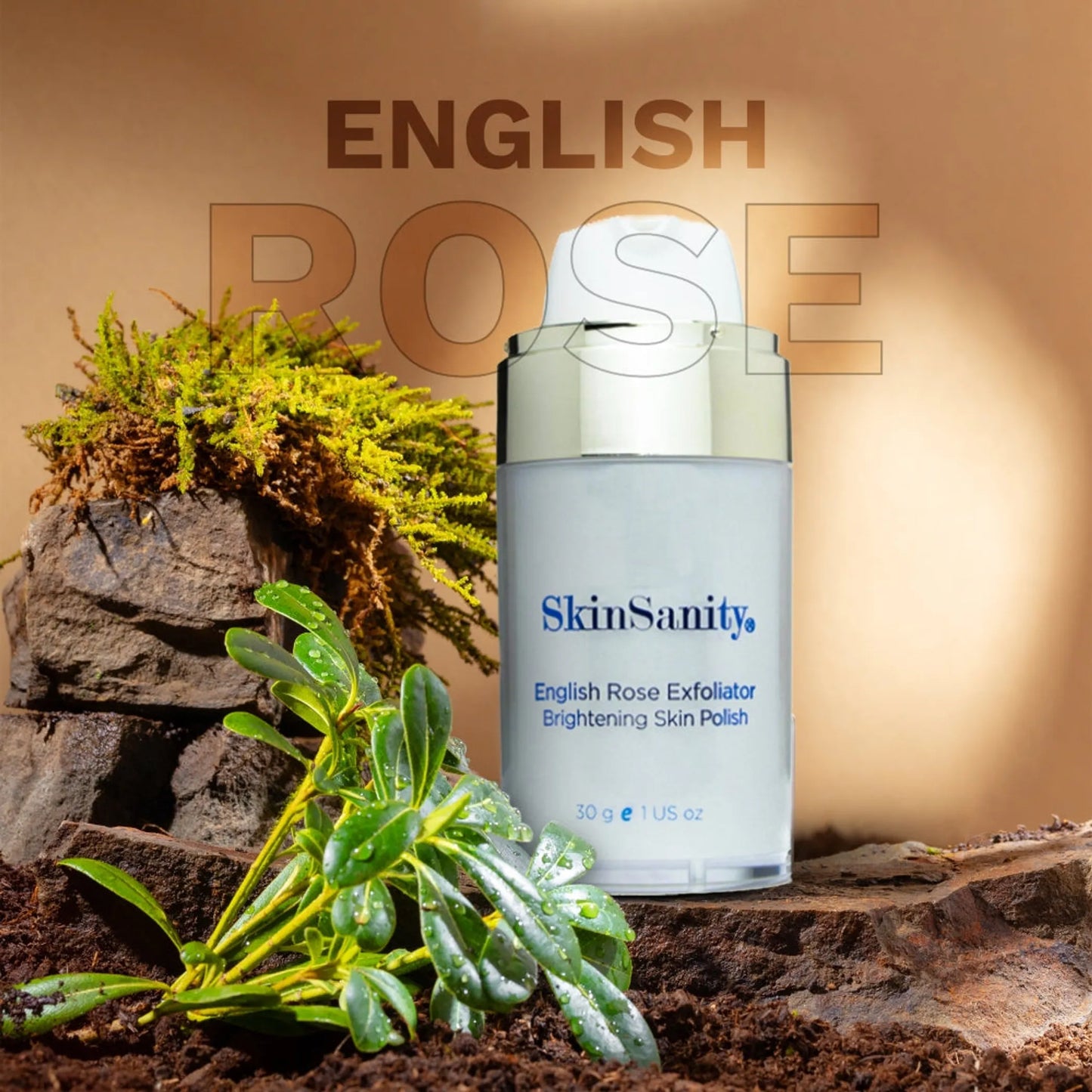 SkinSanity English Rose Facial Exfoliator Brightening Skin Polish 0.5 oz