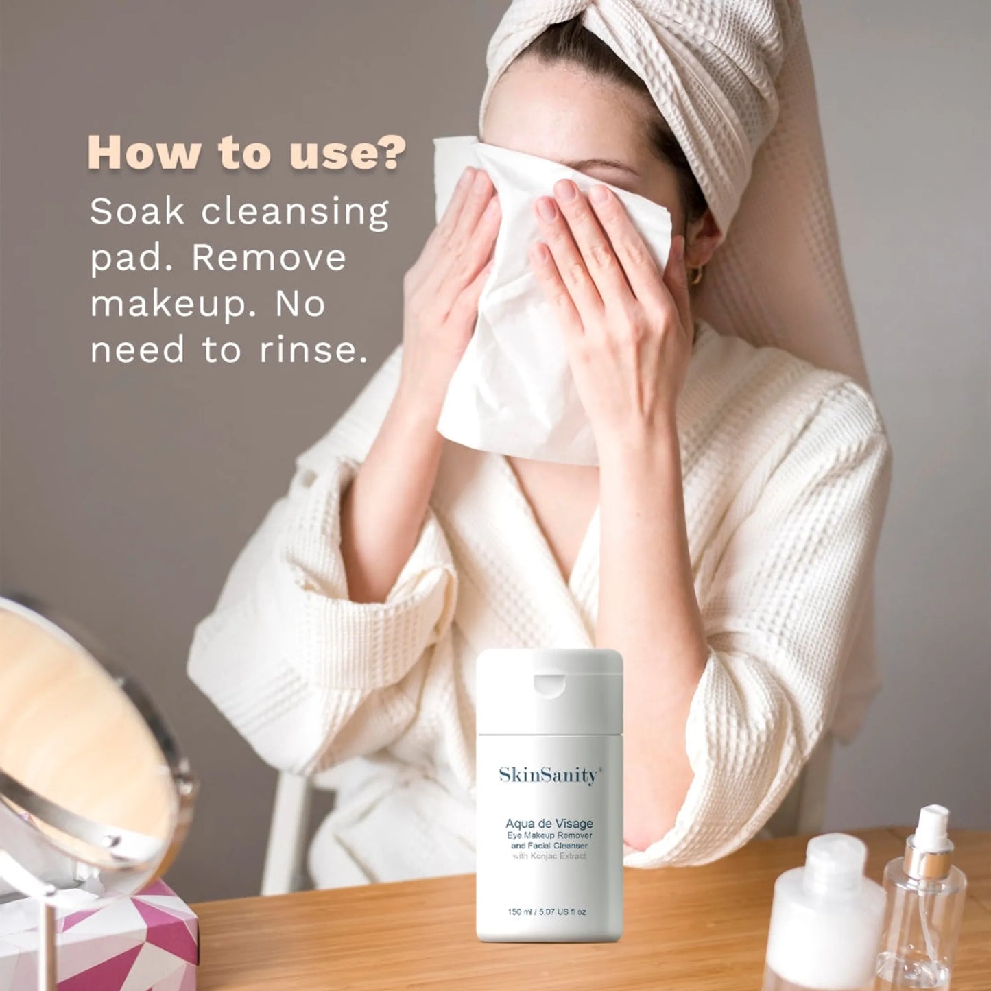 SkinSanity Aqua de Visage Eye Makeup Remover & Facial Cleanser  5 fl oz