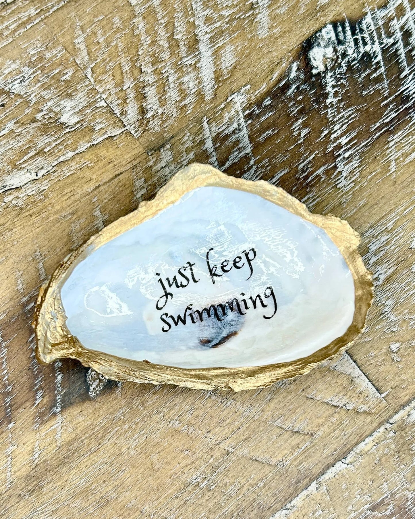 Just Keep Swimming - Oyster Jewelry and Trinket Dish