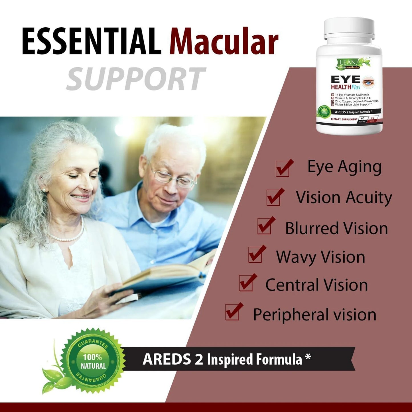 Areds 2 Eye Health Plus w Copper Vitamin A B C E Lutein