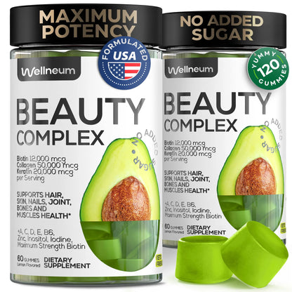 Biotin and Collagen Peptide Gummies for Hair Growth Skin and Nails