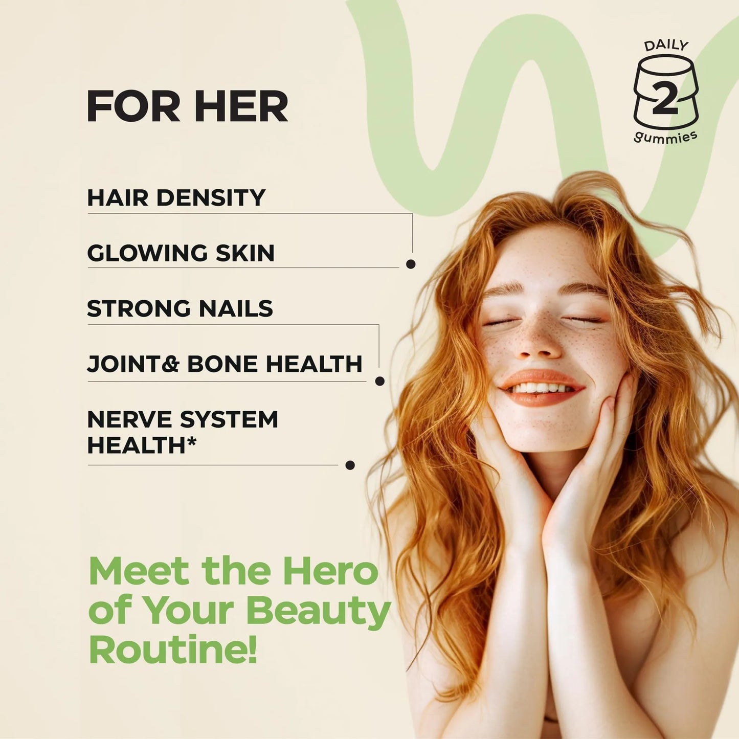 Biotin and Collagen Peptide Gummies for Hair Growth Skin and Nails