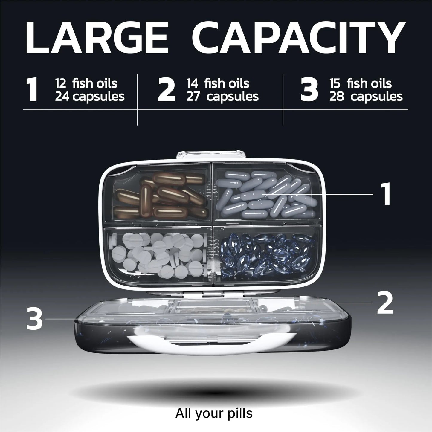 Travel Pill Organizer Airtight Medicine Case for Traveling