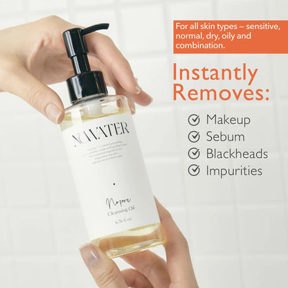 No Pore Cleansing Oil Makeup Cleansing Oil Pore Cleansing Blackheads Removal Olive Oil Tea Tree Squalane Korean Skin Care for face (6.76 fl.oz)