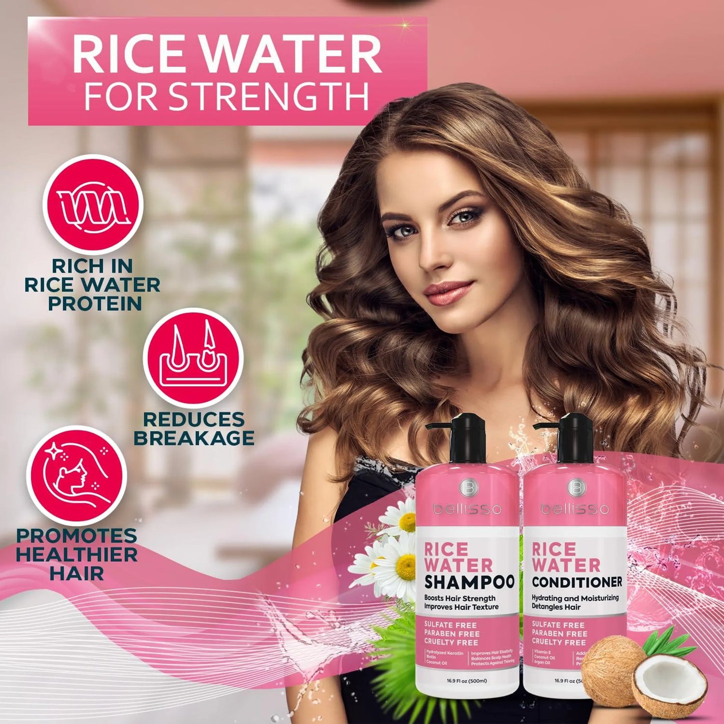 Rice Water Shampoo and Conditioner Set