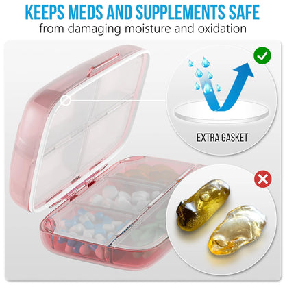 Pill Organizer Airtight Pill Box - Pack Of: 1 | Brand: Bexeen | Size: ONE
