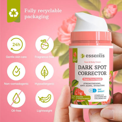 Dark Spot Remover for Face Body Underarms Armpit Knees Elbows Sensitive Area Promotes Anti Aging Effect Dark Spot Corrector for Women and Men