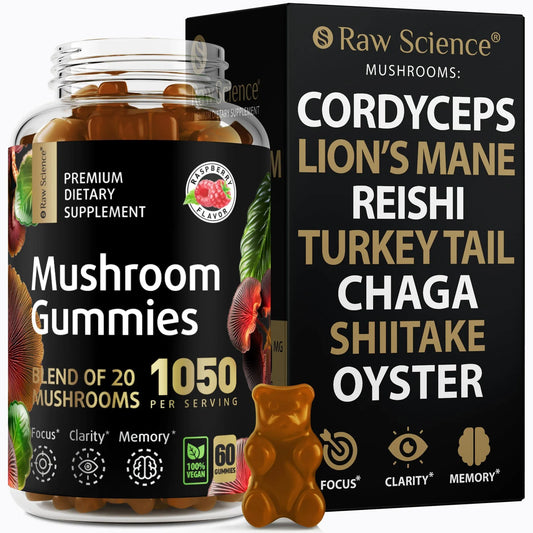 Mushrooms Complex Gummies with Lions Mane Nootropic Brain Supplements