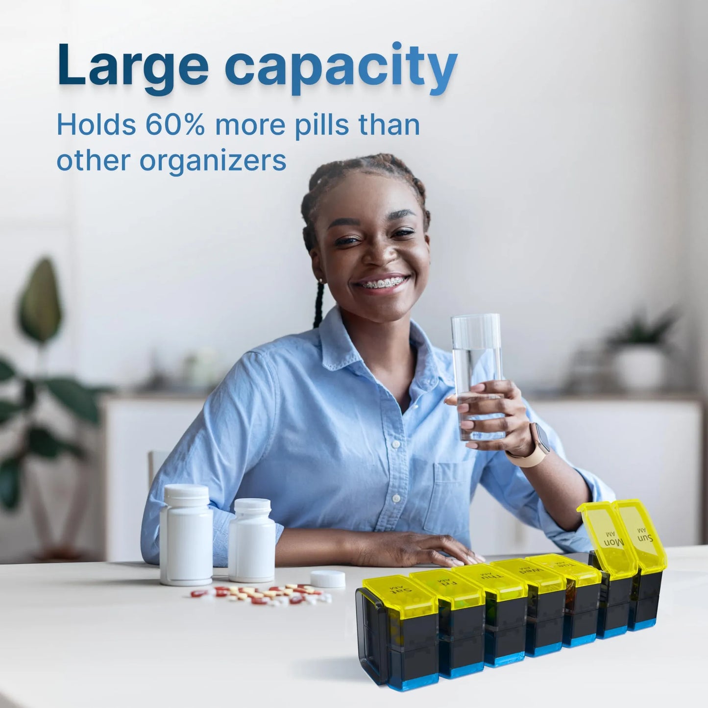 Extra Large Weekly Pill Organizer 2 Times a Day
