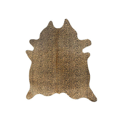6' X 7' Brown And Black Cowhide Cheetah Print Area Rug
