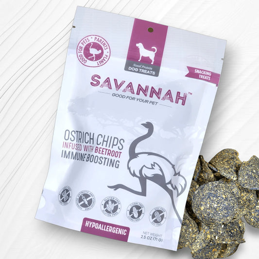 Ostrich Chips with Beetroot : The Flavorful, Immune-Boosting Treat for Dogs