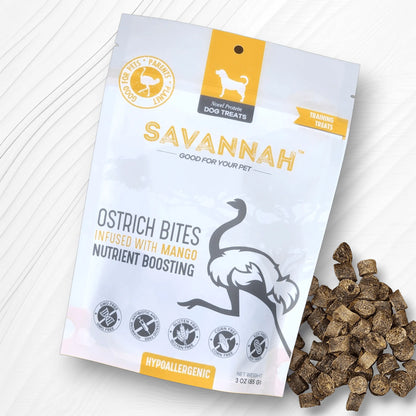 Ostrich Bites with Mango : The Tropical, Nutrient-Rich Treat for Dogs