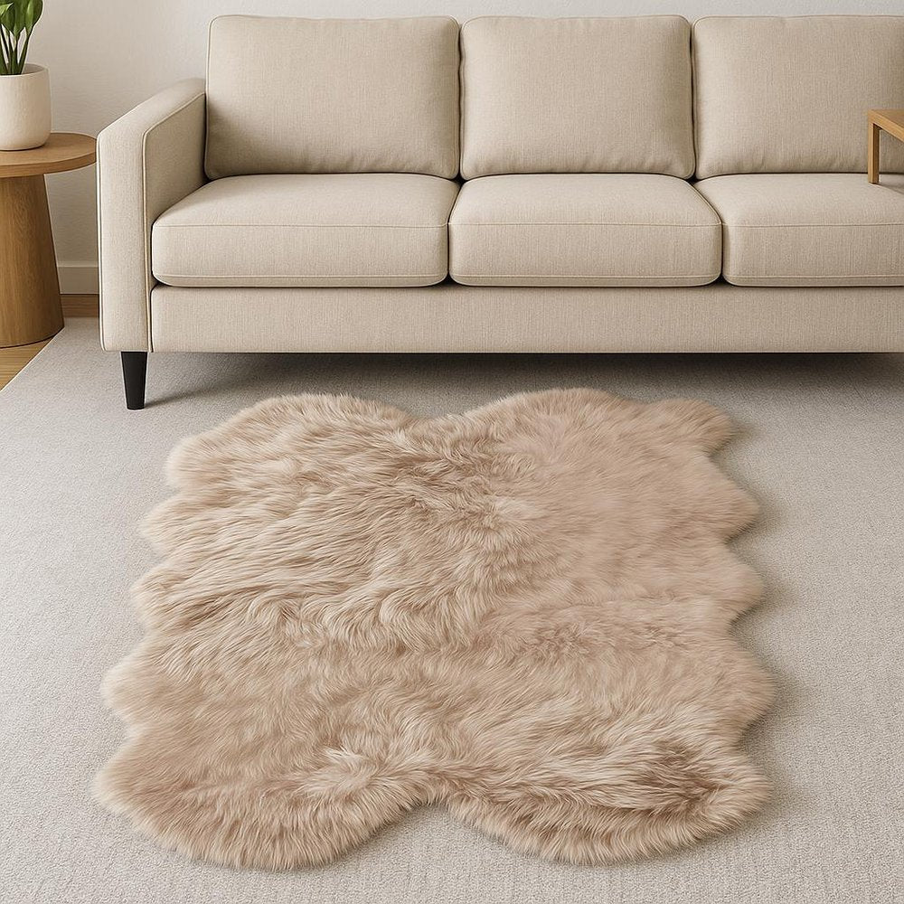 4' X 6' Pink Genuine Sheepskin Shag Area Rug