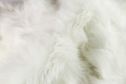6' X 6' Off White Faux Fur Area Rug