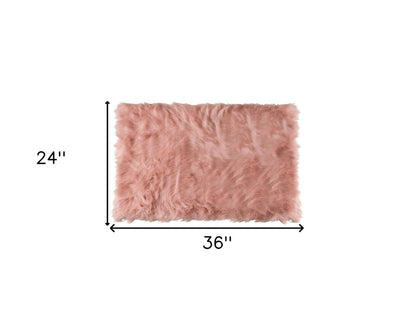 2' X 3' Dusty Rose Shag Area Rug