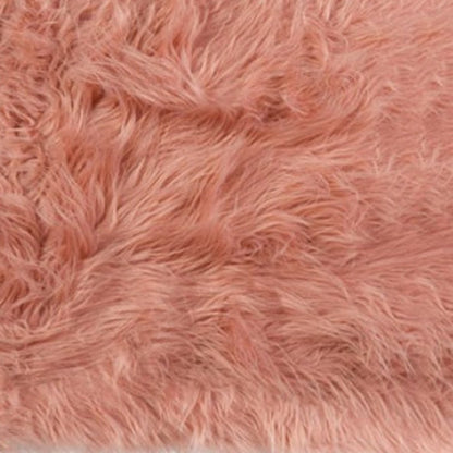 Set of Two 16" X 2" Black Faux Fur Chair Pads