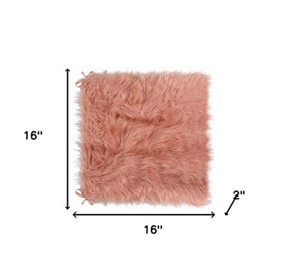 Set of Two 16" X 2" Black Faux Fur Chair Pads