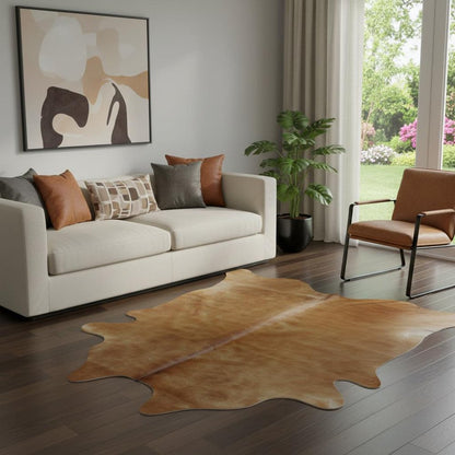 5' X 7' Red Cowhide Area Rug