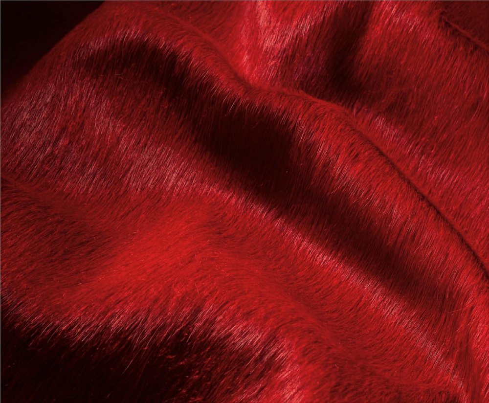 5' X 7' Red Cowhide Area Rug