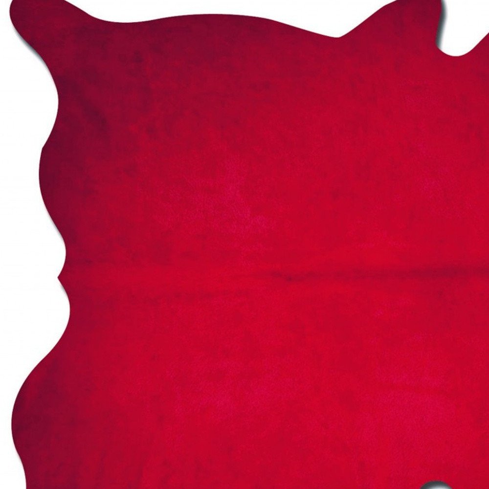 5' X 7' Red Cowhide Area Rug