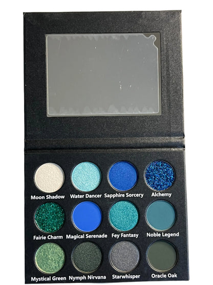 Enchanted Garden Green/Blue color story 12 shade eyeshadow palette
