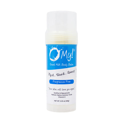 O My! Goat Milk Body Balm - Experience O My! Softness All Over - Antioxidant Vit E - Excellent for all Skin Types - Free of Parabens & More - Leaping Bunny Certified - Handcrafted in USA