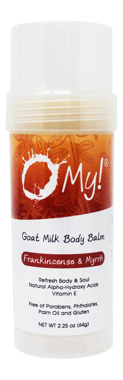 O My! Goat Milk Body Balm - Experience O My! Softness All Over - Antioxidant Vit E - Excellent for all Skin Types - Free of Parabens & More - Leaping Bunny Certified - Handcrafted in USA