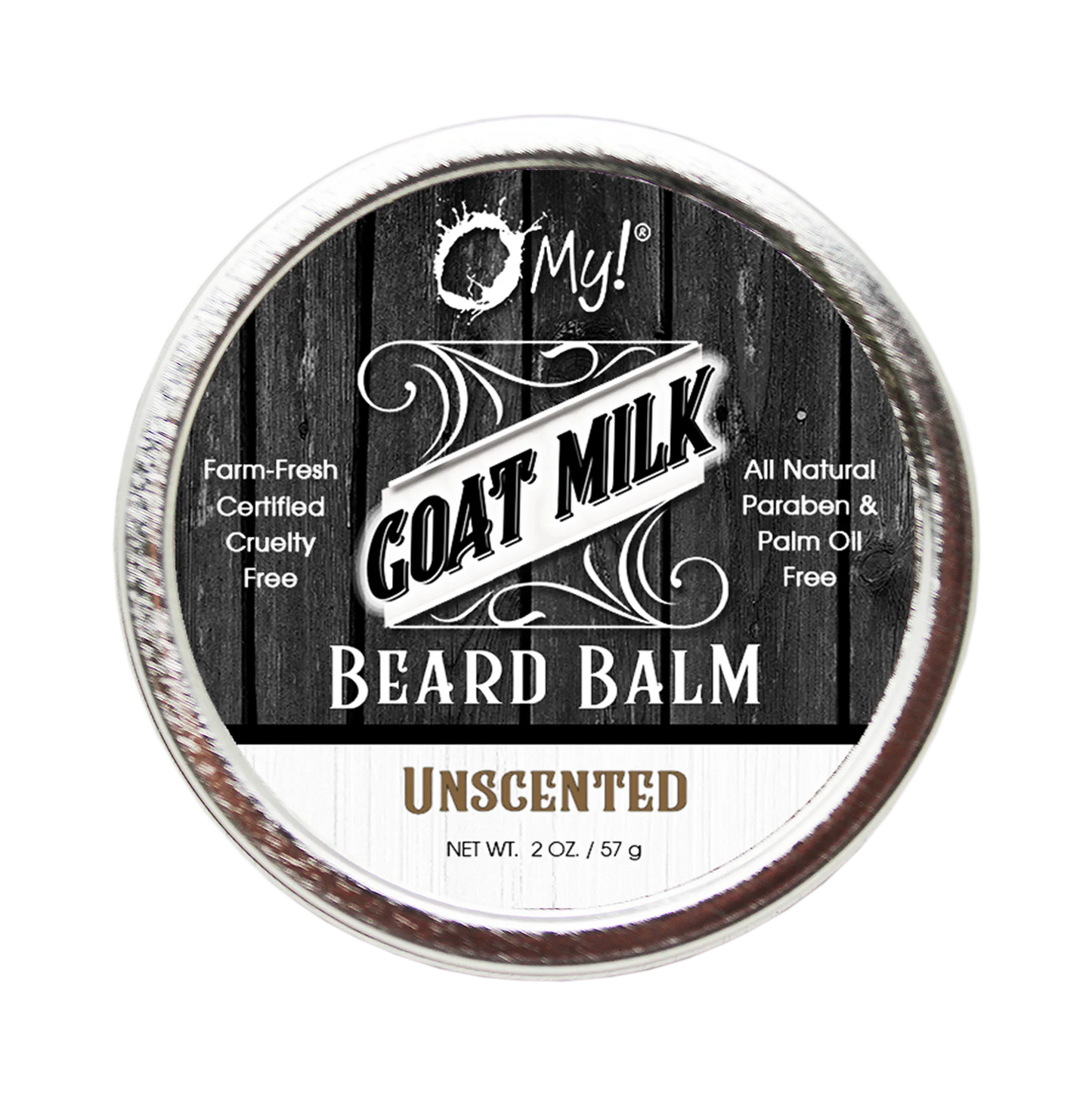 O My! Goat Milk Beard Balm 2oz - Tame those Grizzly Whiskers with a potent combination of Farm Fresh Goat Milk, Vitamins & Minerals - Free of Parabens & More -Handcrafted in USA